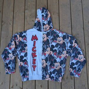 Vintage Disney Mickey Mouse All-Over Print Zip-Up Hoodie - Elfstone Designs Inc.